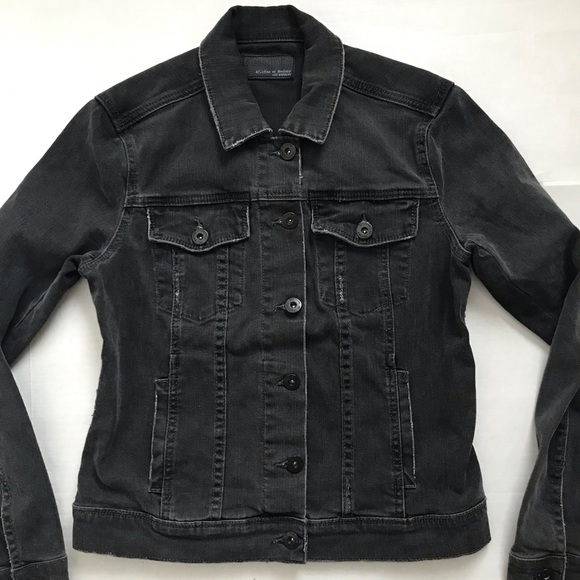 Articles of Society Factory Distressed Black Denim Jean Taylor Jacket Small - Picture 2 of 7